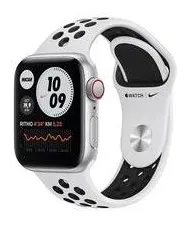 Apple Watch SE 40mm GPS + Cel - Caixa prateada e pulseira esportiva Nike platina/