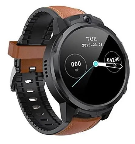 Relógio Smartwatch NAMOFO 4g gps relógio inteligente câmera dupla smartwatch dial chamada música 3gb + 32gb 1080mah esportes rastreador monitor de freqüência cardíaca silicone cintas (Marrom)