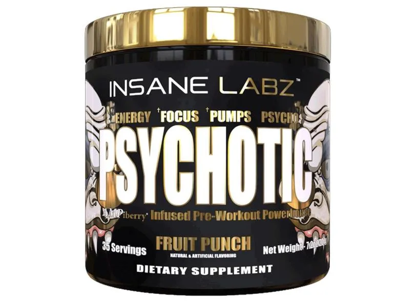 Pré-Treino Psychotic Gold Fruit Punch 35 Doses Insane Labz