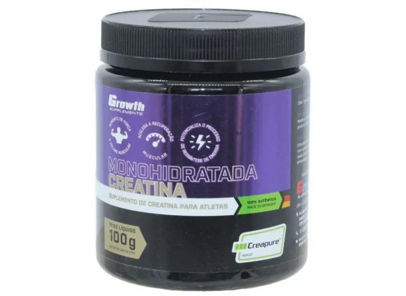 Creatina Creapure Growth 100G Aumento Massa Muscular Força