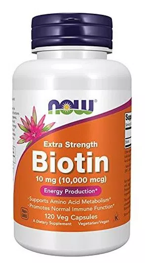 Biotina 10000mcg (120 Vcaps) Now Foods