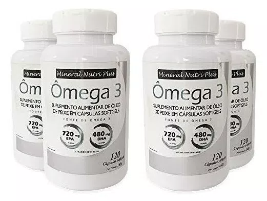 Ômega 3 EPA 720 DHA / 480 Lair Ribeiro Melhor Marca Kit 4