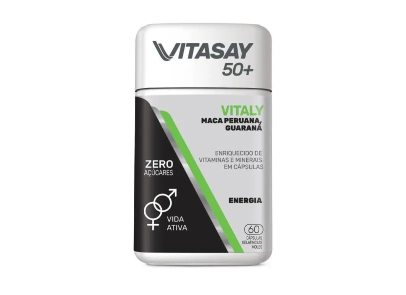 Suplemento Alimentar Vitasay 50+ Vitaly - Maca Peruana e Guaraná 60 Capsulas