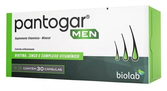 Suplemento Vitamínico Pantogar Men com 30 cápsulas Biolab 30 Cápsulas