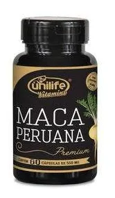 Maca Peruana Premium Pura 550mg 60 Cápsulas Unilife