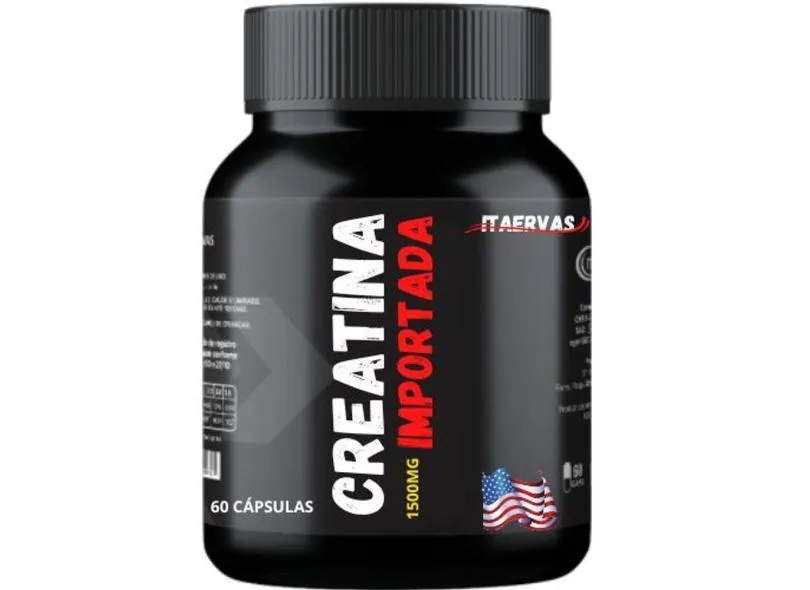 Creatina Importada 1500mg 60 Cáps Massa Muscular Força Ganha