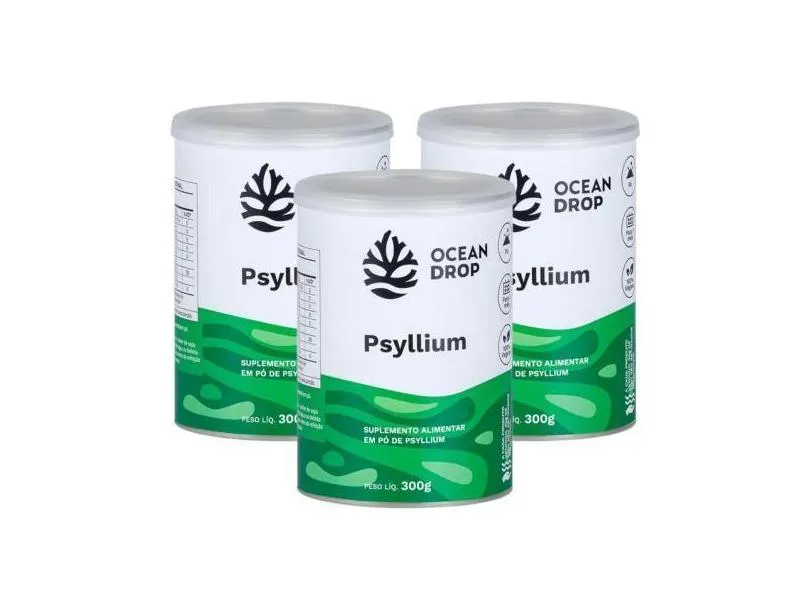 Psyllium Em Pó - 30 Doses - 300G - Ocean Drop - Nova Fórmula