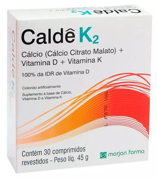 Suplemento Vitamínico Caldê K2 com 30 comprimidos Marjan 30 Comprimidos Revestidos