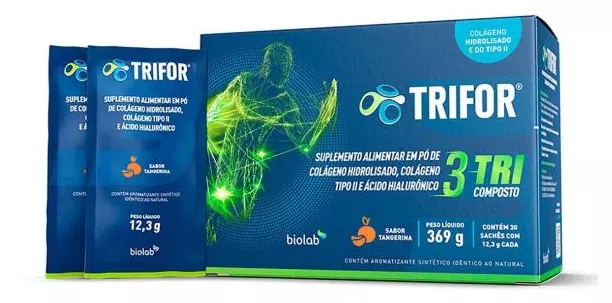 Suplemento Alimentar em Pó Trifor com 30 Sachês Biolab 30 Sachês