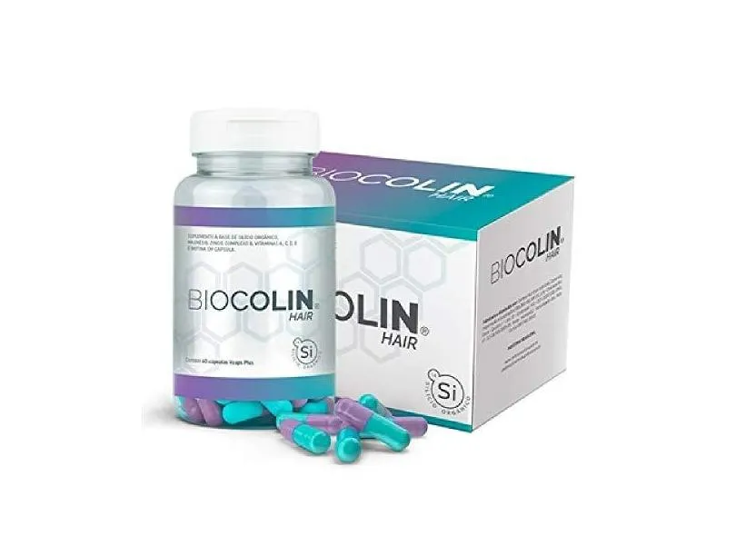 Biocolin Hair, 60 Cápsulas, Silício Orgânico, Central Nutrition
