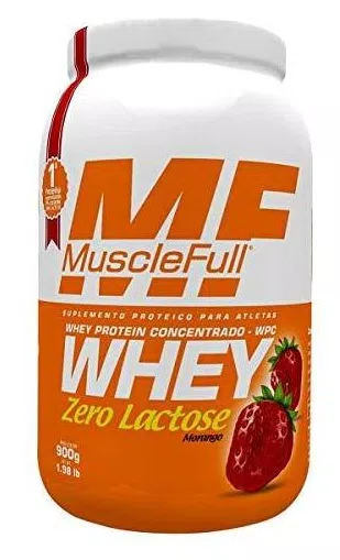 Whey Zero Lactose Wpc (900G) - Sabor Morango, Muscle Full