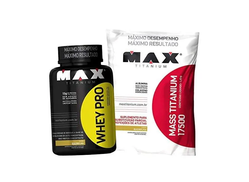 Kit Suplementos Ganho de Massa Whey Protein + Hipercalorico Mass