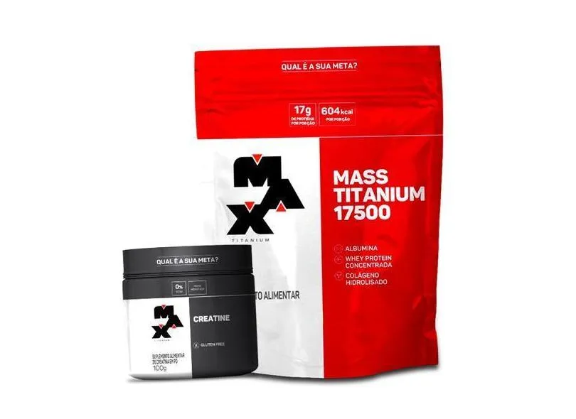 Combo Kit Hipercalórico Massa Max + Creatina - Max Titanium