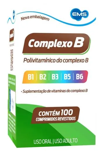 Vitamina Complexo B EMS com 100 comprimidos 100 Comprimidos Revestidos