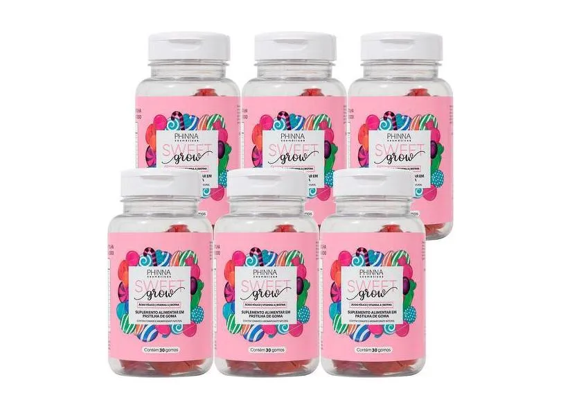 Sweet Grow Vitamina Para Cabelos E Unhas 180 Dias - Phinna Cosméticos