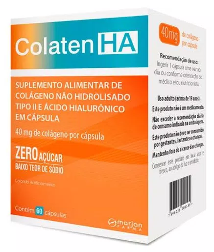 Suplemento Alimentar Colaten HA com 60 cápsulas Marjan 60 Cápsulas