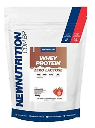 Whey Zero Lactose - 900G Morango - Newnutrition, Newnutrition