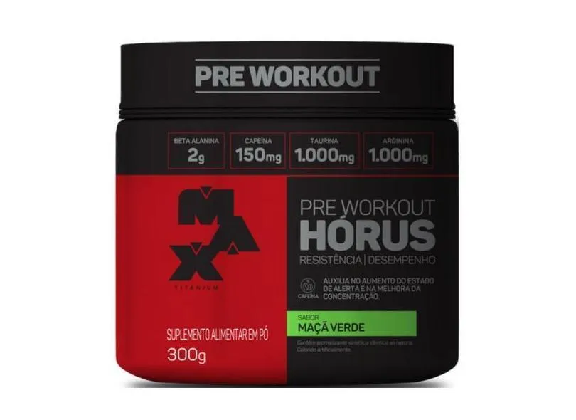 Horus Pré Treino Sabor Maçã Verde 300G - Max Titanium