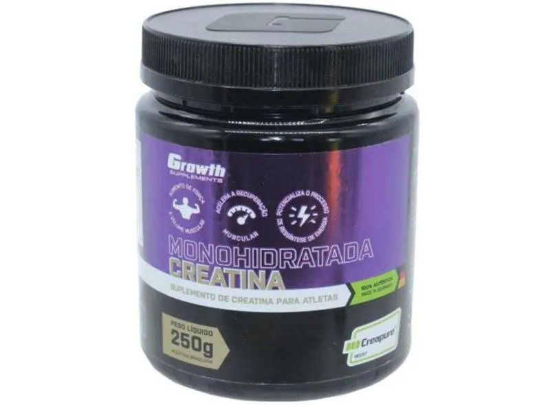 Creatina Creapure Growth 250G Aumento Massa Muscular Força