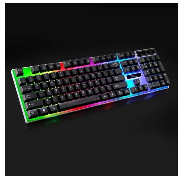 G21 USB com fio mecânico suspenso teclado teclado colorido para jogos com luz de fundo