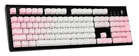 KESOTO Teclado mecânico com iluminação de fundo 104 teclas para jogos Teclado mecânico espesso Layout de conjunto de chaves DIY Acessórios à prova de poeira - Gradiente  