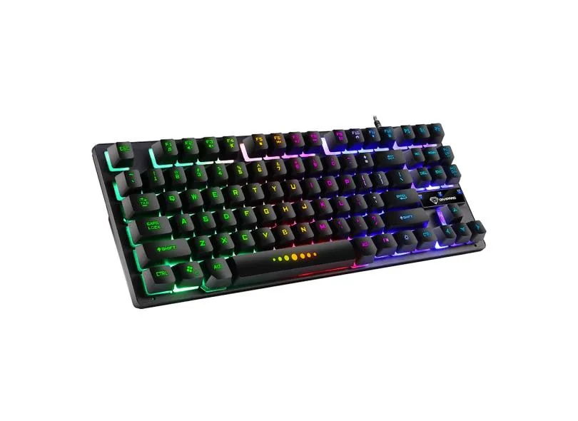 Teclado com fio GK-10 USB Teclado para jogos 87 teclas colorido retroiluminado teclado ergonômico para jogos