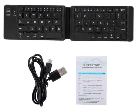 Bt Folding teclado dobrável teclado recarregável completa teclado de tamanho para iOS telefone Android Smartphone Tablet do Windows Laptop 