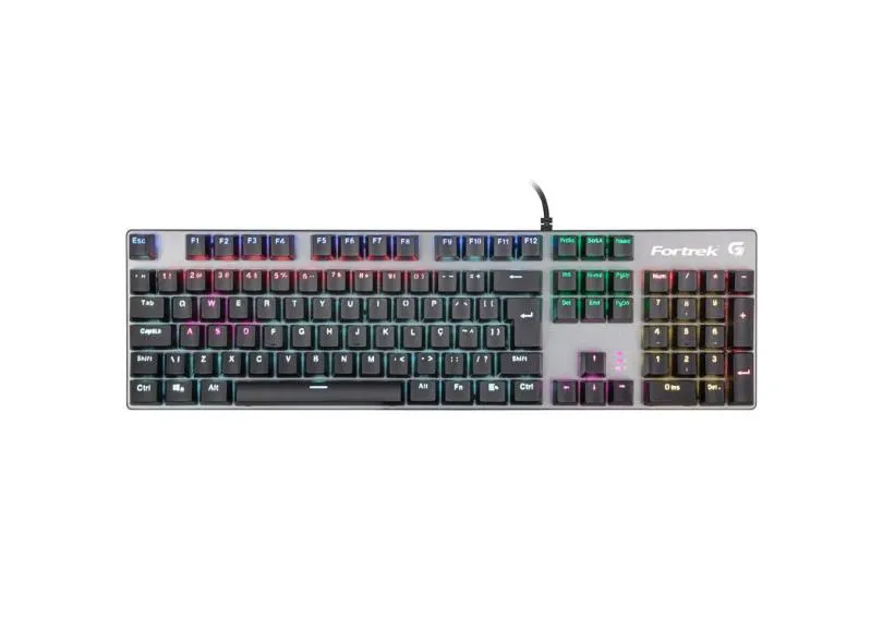 Teclado Mecânico Fortrek Black Hawk - USB - ABNT2 - LED RGB - Switch Mecânico KRGD  - 70548