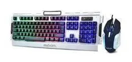 Kit Gamer Teclado e Mouse com Chroma e Anti-ghosting acabamento de metal-BK-G3000-Exbom-Prata