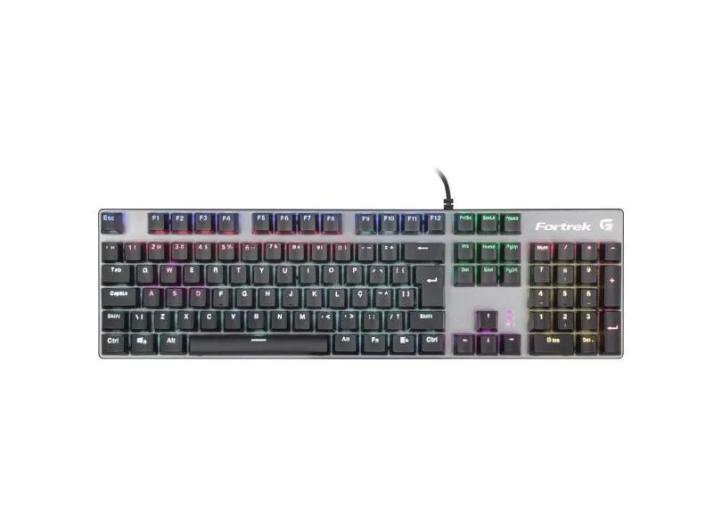 Teclado Gamer Mecânico Black Hawk Dark Grey Rainbow FORTREK