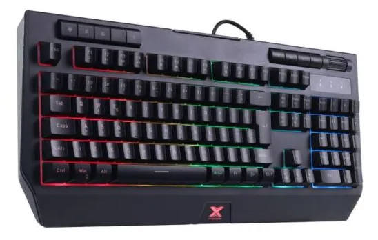 Teclado Gamer VX Gaming Protector ABNT2 Multimidia LED 7 Cores USB com Suporte Smartphone - GT800