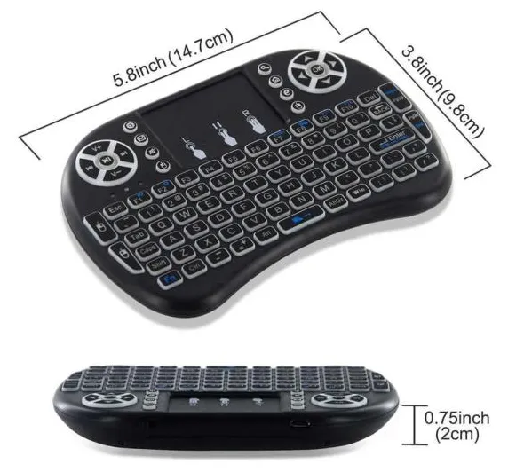 Mini Teclado Wireless Touch Para Celular Pc Android Tv Smart