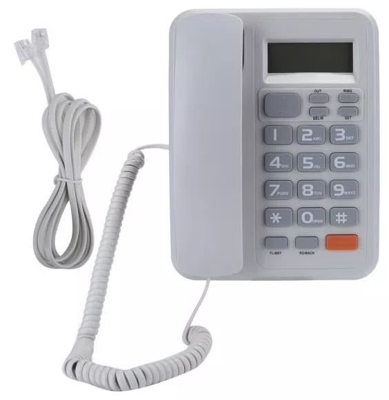 Kx T2022 Telefone cid padrão com fio, telefone fixo com visor lcd com sistema duplo fsk / dtmf, telefone fixo para escritório em hotel em casa