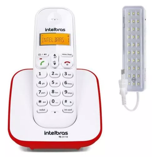 Telefone Sem Fio TS 3110 Intelbras Com display luminoso Bina