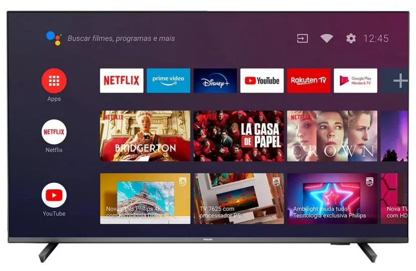 Smart TV LED 55" Philips 4K HDR 55PUG7906/78 4 HDMI