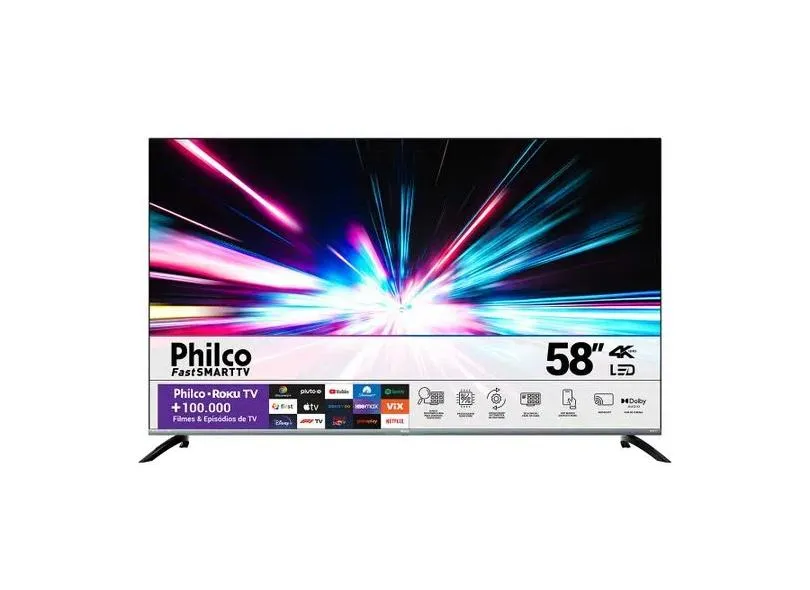 Smart TV LED 58" Philco 4K HDR PTV58G70R2CSGBL 3 HDMI