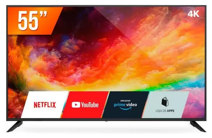 Smart TV LED 55" Multilaser 4K HDR TL025 3 HDMI