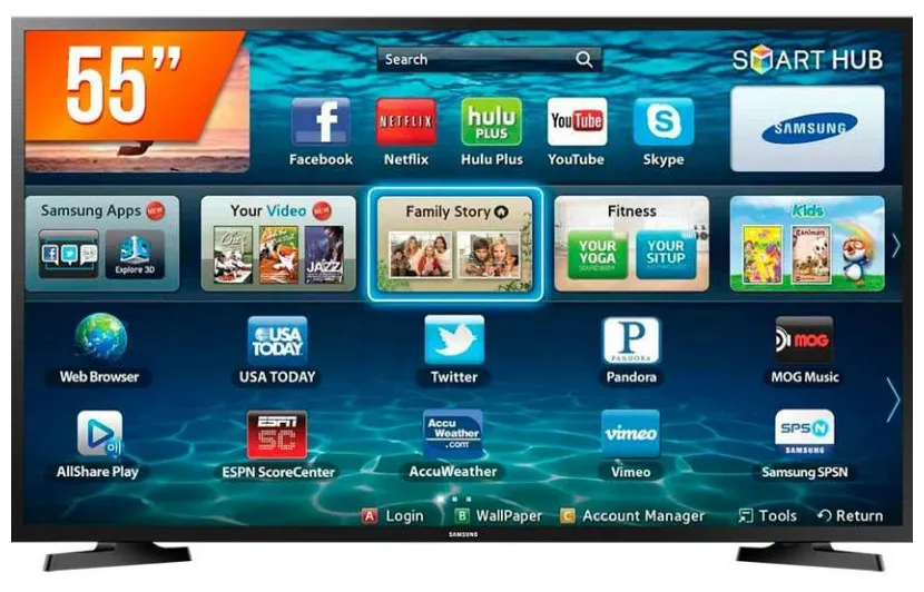 Smart TV LED 55" Samsung 4K LH55BENELGAZD 3 HDMI