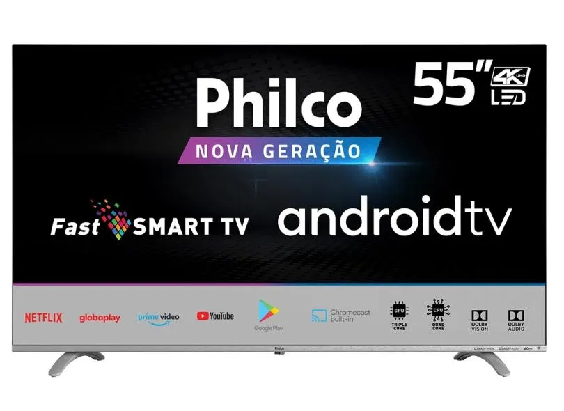 Smart TV LED 55" Philco 4K PTV55Q20AGBLS 3 HDMI