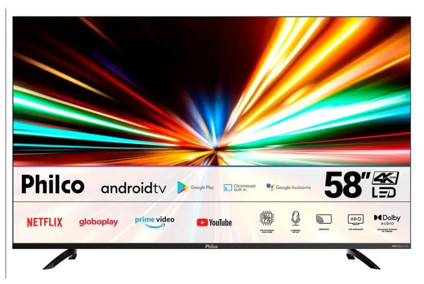 Smart TV LED 58" Philco 4K HDR PTV58G10AG11SK 3 HDMI