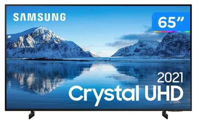 Smart TV LED 65" Samsung Crystal 4K HDR UN65AU8000GXZD