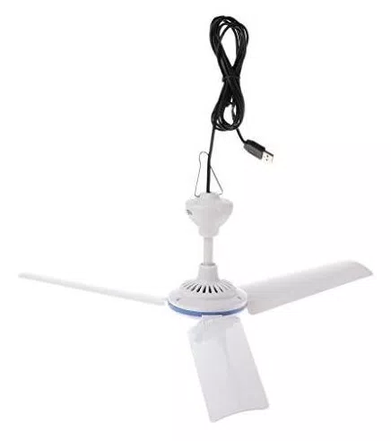 Ventilador de teto USB portátil suspenso para barraca com economia de energia DC 5V para acampamento, quarto, pequeno ventilador