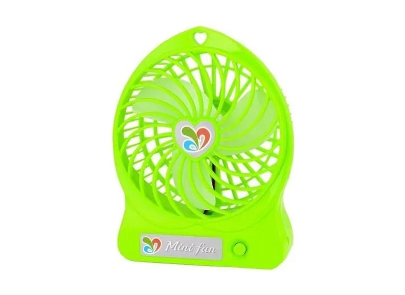 Mini Ventilador Portátil com Bateria Carregavel Usb para Notebook e Pc Verde (JA90394-Verde)