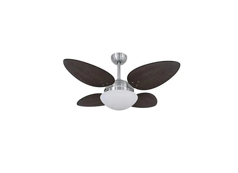 Ventilador De Teto Escovado 4 Pás Volare Platinum Vr42 Petalo Palmae Tabaco  Volare Volare  Escovado