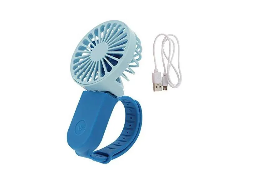 UKCOCO Ventilador Portátil Mini Ventilador Pessoal Relógio Ventilador USB Pequeno Ventilador Recarregável Ventilador Portátil para Caminhadas Ajustável Banda de Silicone Com