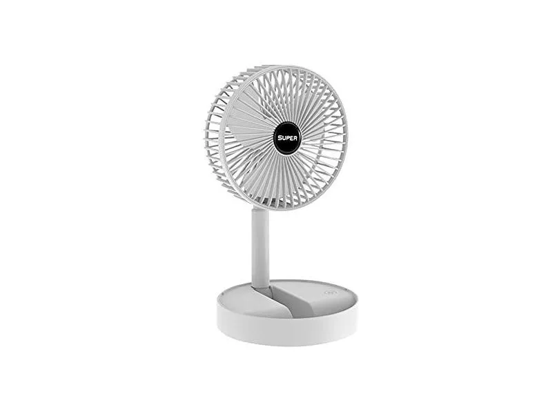 Ventilador de mesa portátil dobrável, ventilador sem fio, ventilador de mesa e mesa, recarregável por USB, mini ventilador de mesa para casa, escritório, viagens, ar livre, ventilador de acampamento (16 cm de largura)