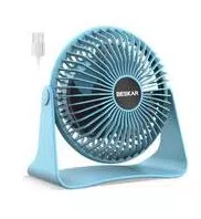 Ventilador de mesa pequena BESKAR USB - Ventiladores portáteis de 6 polegadas com fluxo de ar forte de 3 velocidades, operação silenciosa e 360°Rotate, Ventilador de Mesa Pessoal para Casa, Escritório, Quarto- 3,9 pés Cabo/