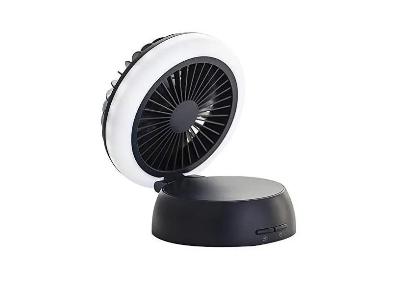 Heaven2017 Ventilador de mesa USB giratório com luzes noturnas de LED, ventilador de refrigeração 