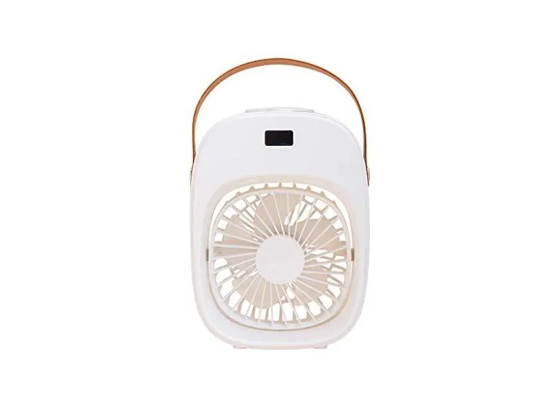 KYSA Ventilador portátil, ventilador de névoa com 3 velocidades, recarregável, sem fio, mini ventilador de mesa silencioso com alça para quarto pequeno, escritório, dormitório e exterior