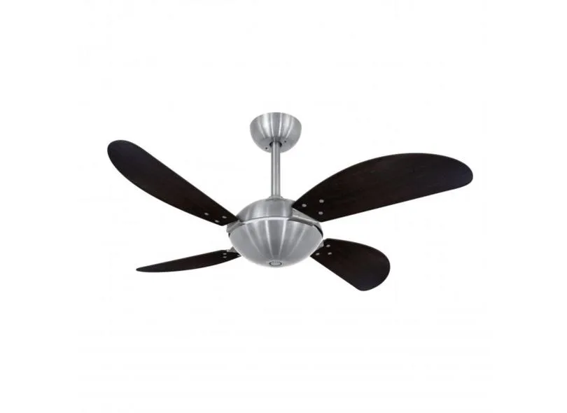 Ventilador De Teto 4 Pás Office Fly Volare Escovado/Tabaco